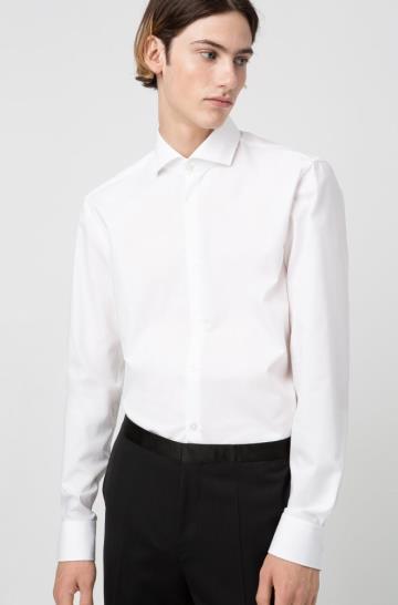 Koszula HUGO Slim Fit Białe Męskie (Pl38813)